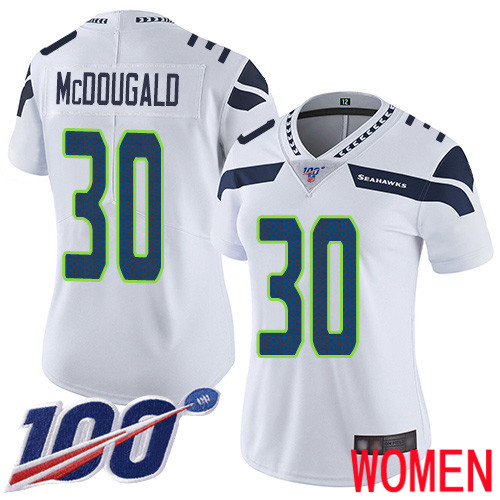 Seattle Seahawks Limited White Women Bradley McDougald Road Jersey NFL Football #30 100th Season Vapor Untouchable